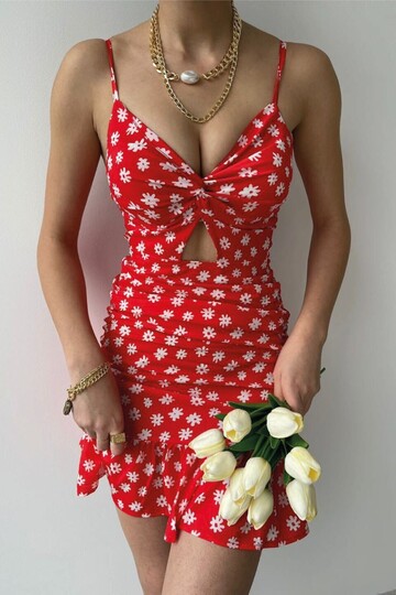 Floral dress with straps