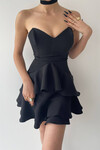Strapless dress with flounce