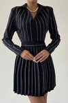 Striped Detailed Mini Dress