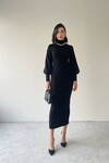 Gia Boğazlı Midi Elbise