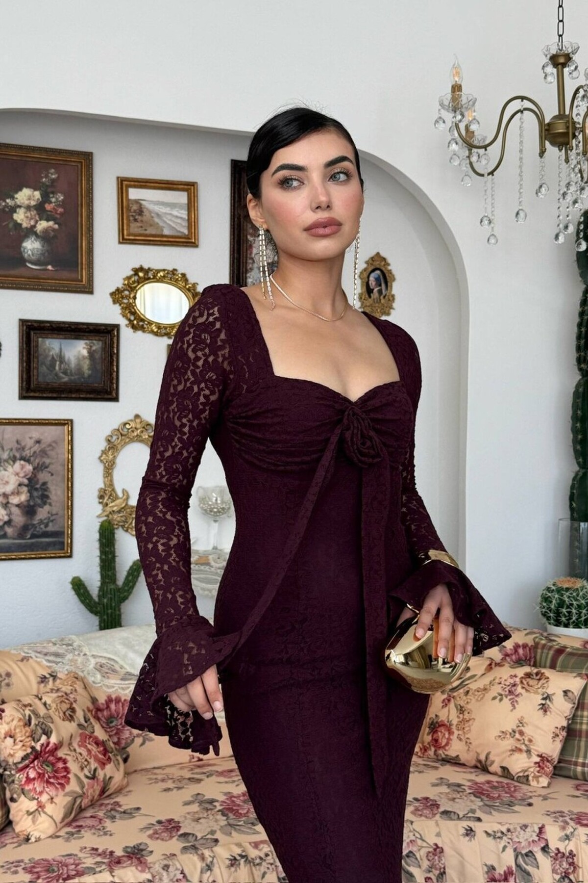 Cesam Rose-Detail Dress