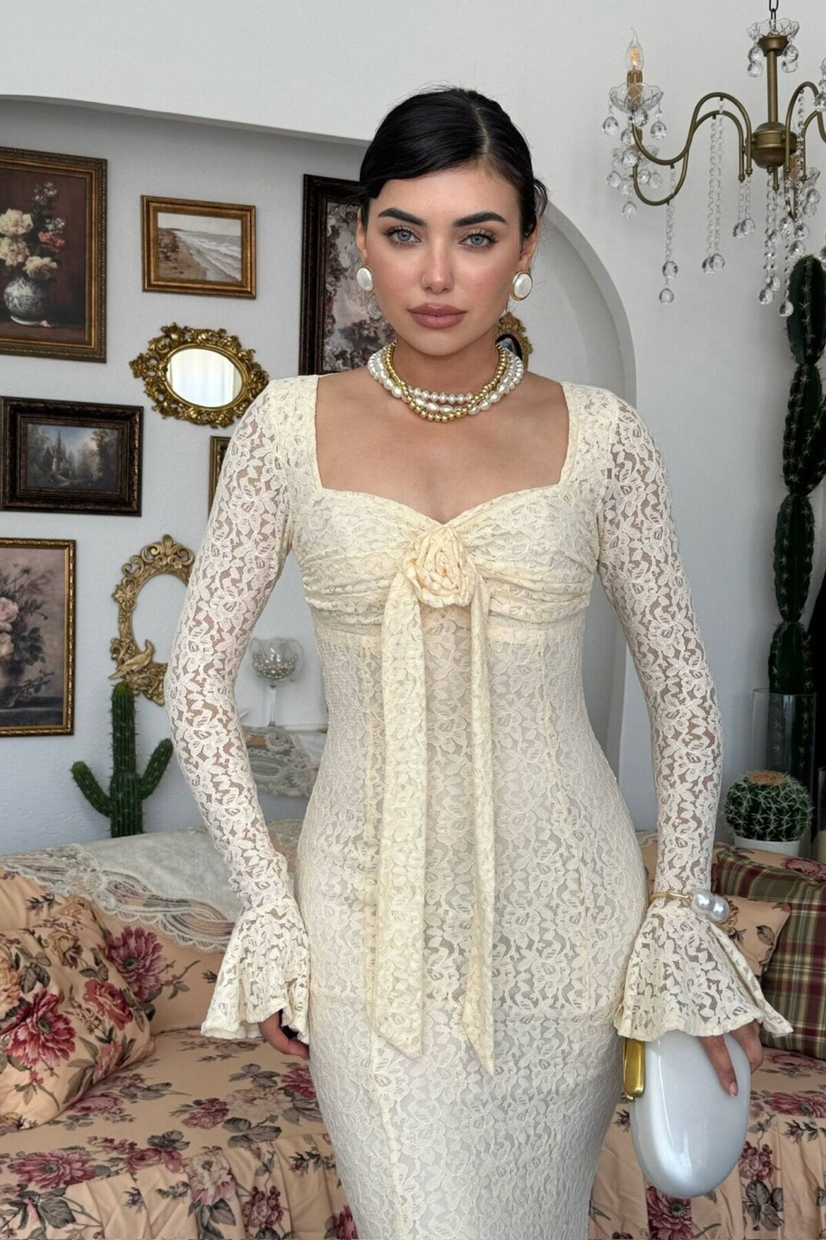 Cesam Rose-Detail Dress