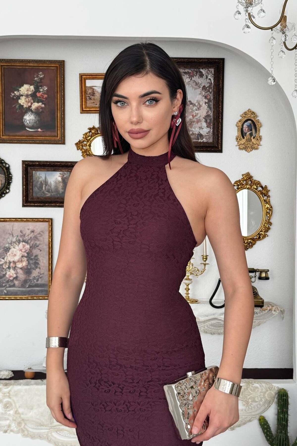 Jons Neck Tie Midi Dress