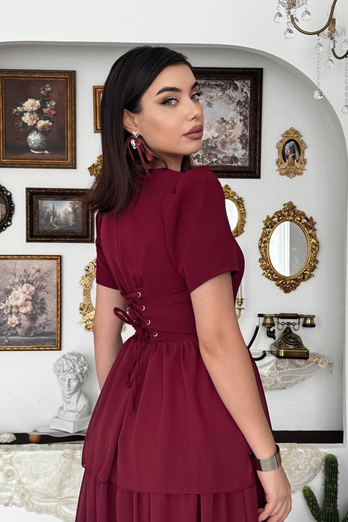 Pola Sırt Korsaj Detaylı Elbise
