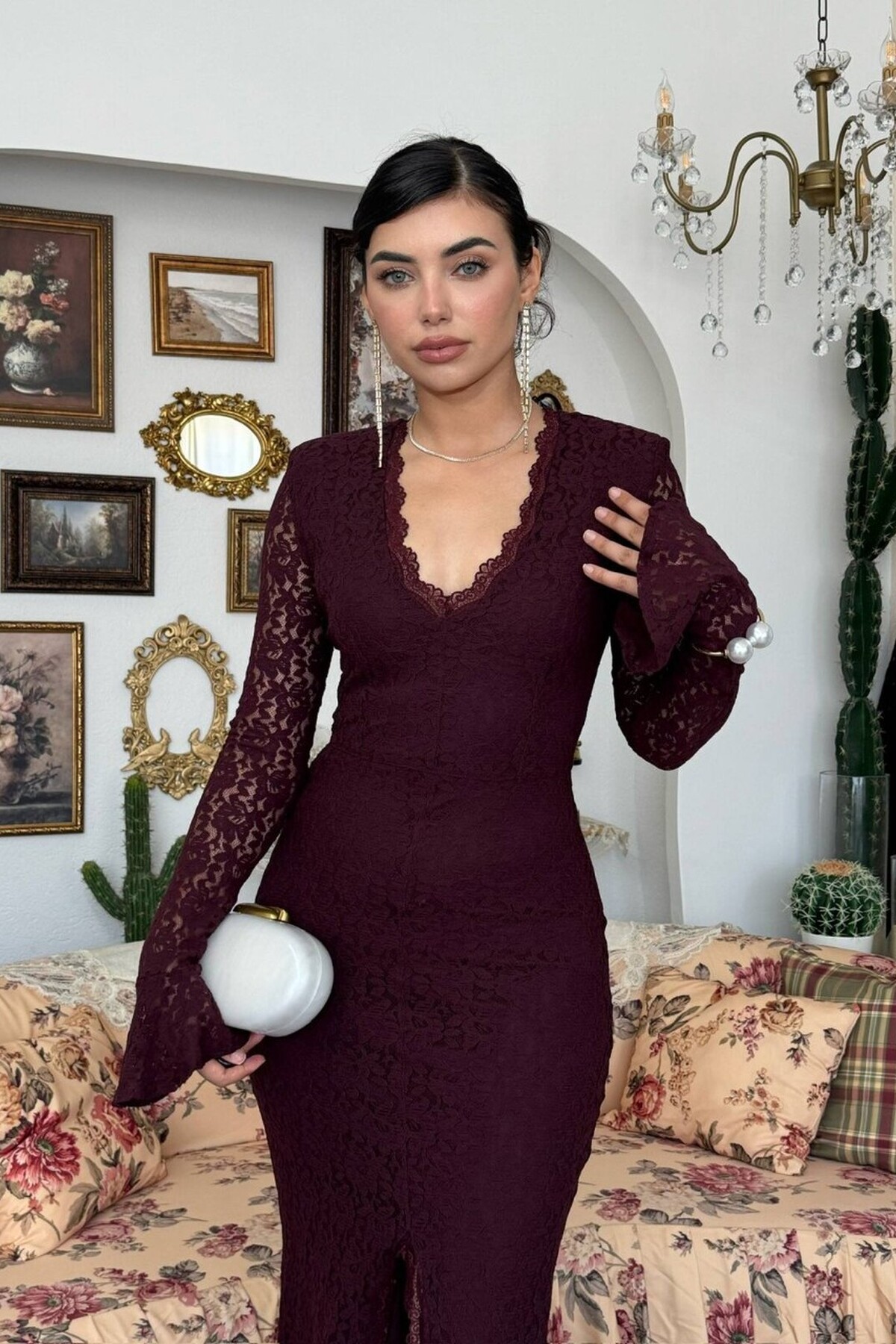 Ruyon Dress with Slit Detail