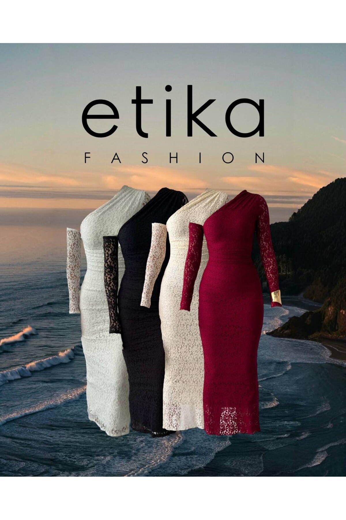 Bees One Shoulder Detailed Dress