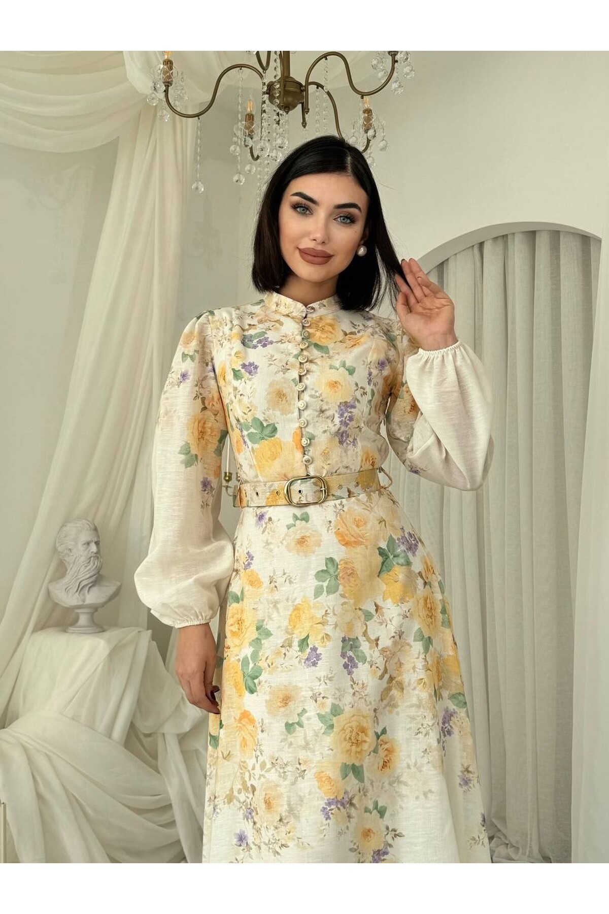 Baret Kemer Detaylı Elbise