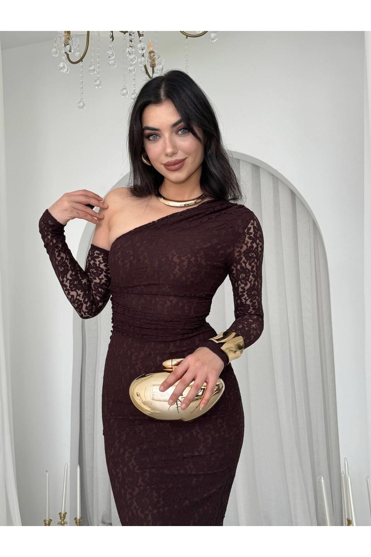 Bees Tek Omuz Detaylı Elbise