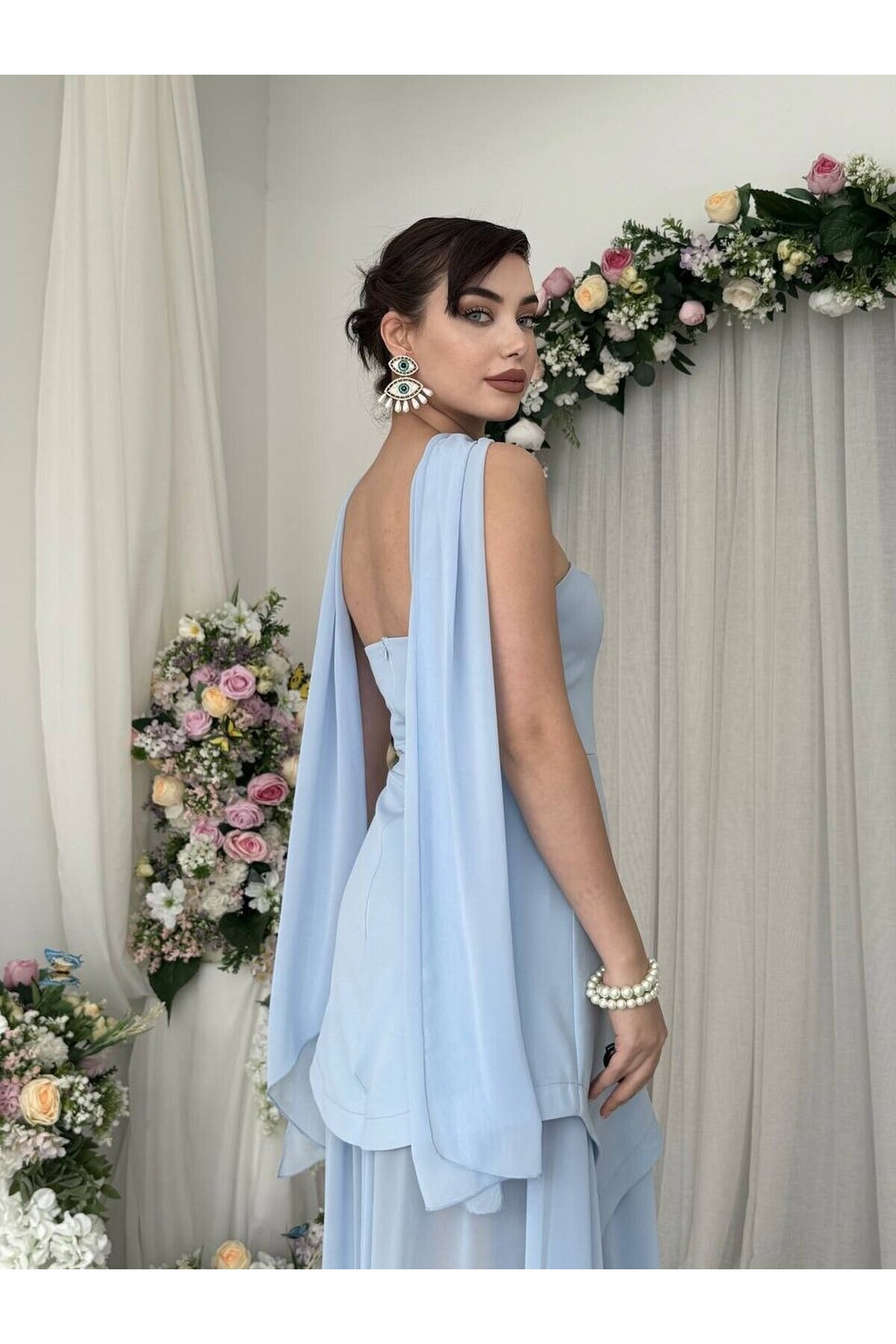 Hulos Dress with Shawl Detail