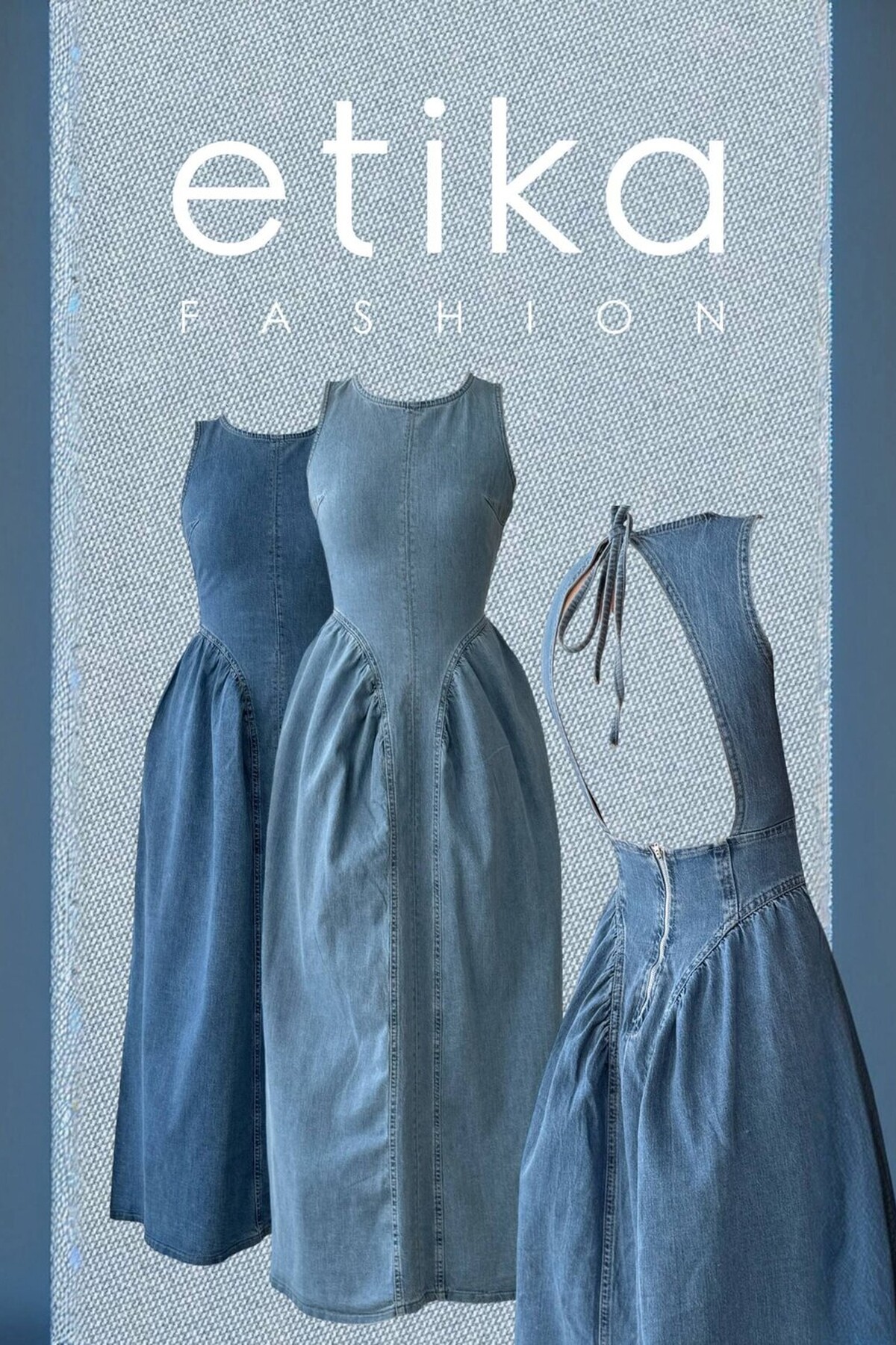 Jere Denim Dress with Backless Detail