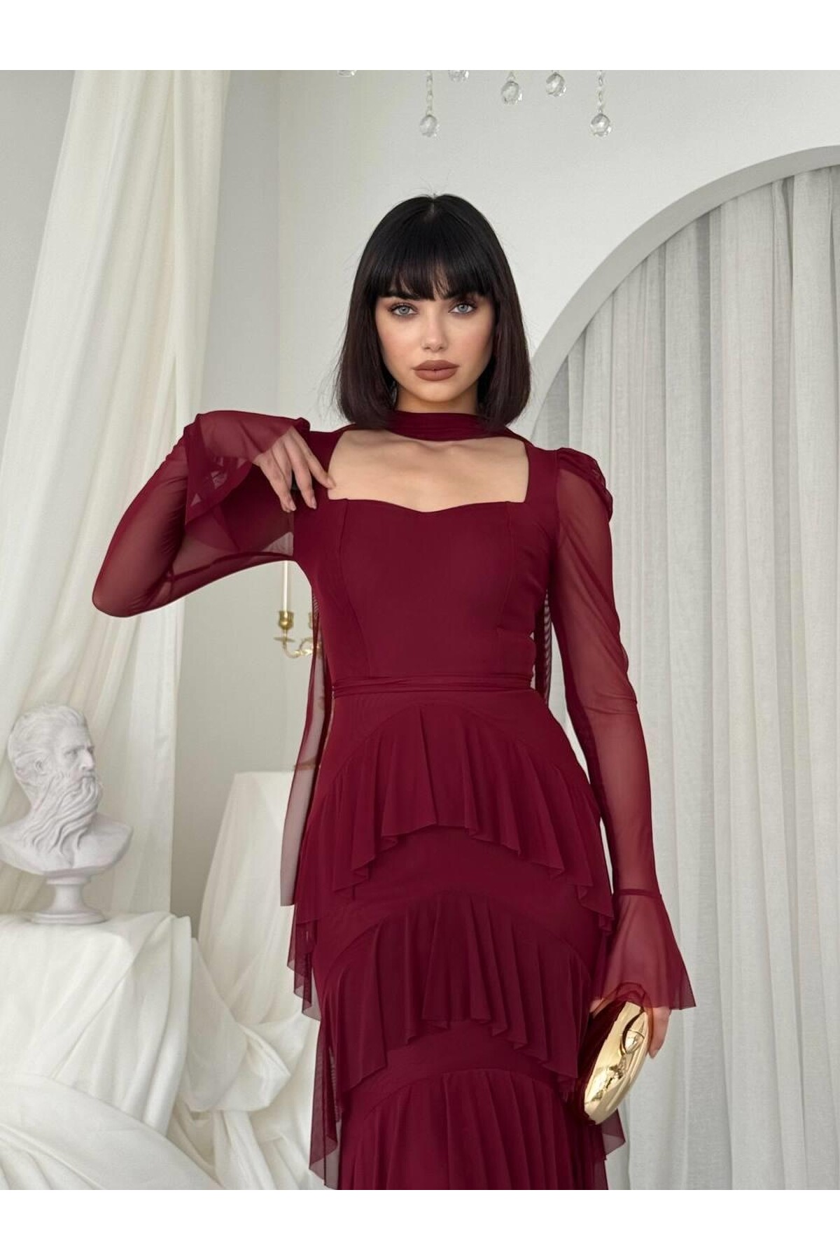 Juvy Şal Detaylı Elbise