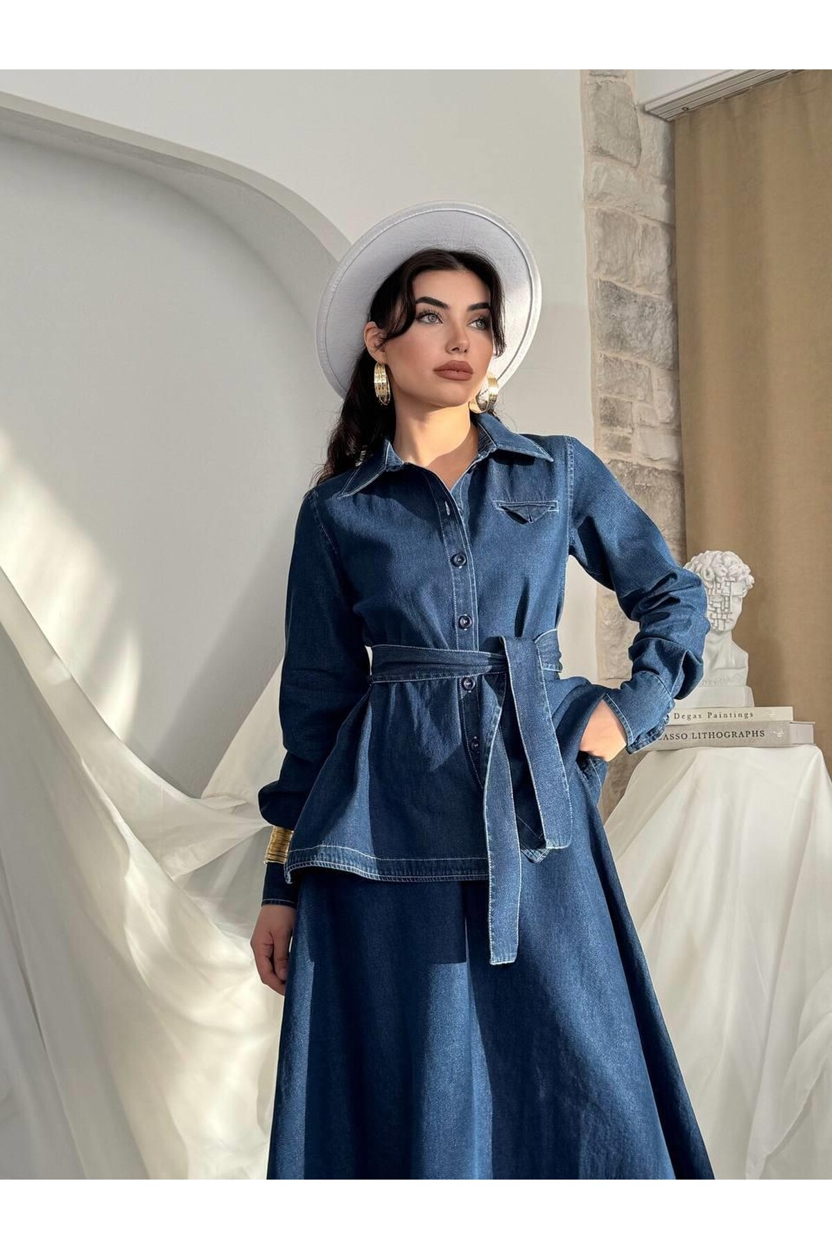 Linor Belted Two Piece Suit