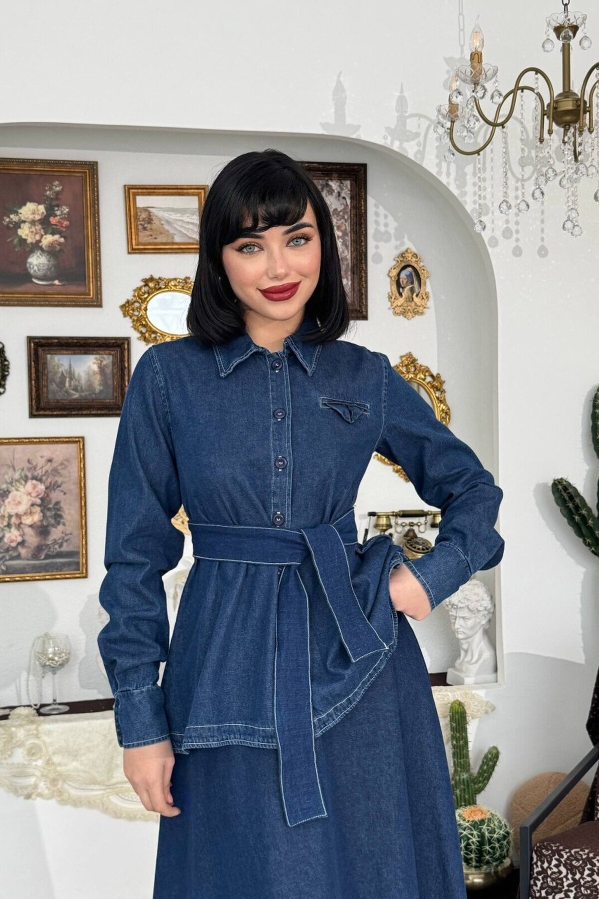 Linor Belted Two Piece Suit