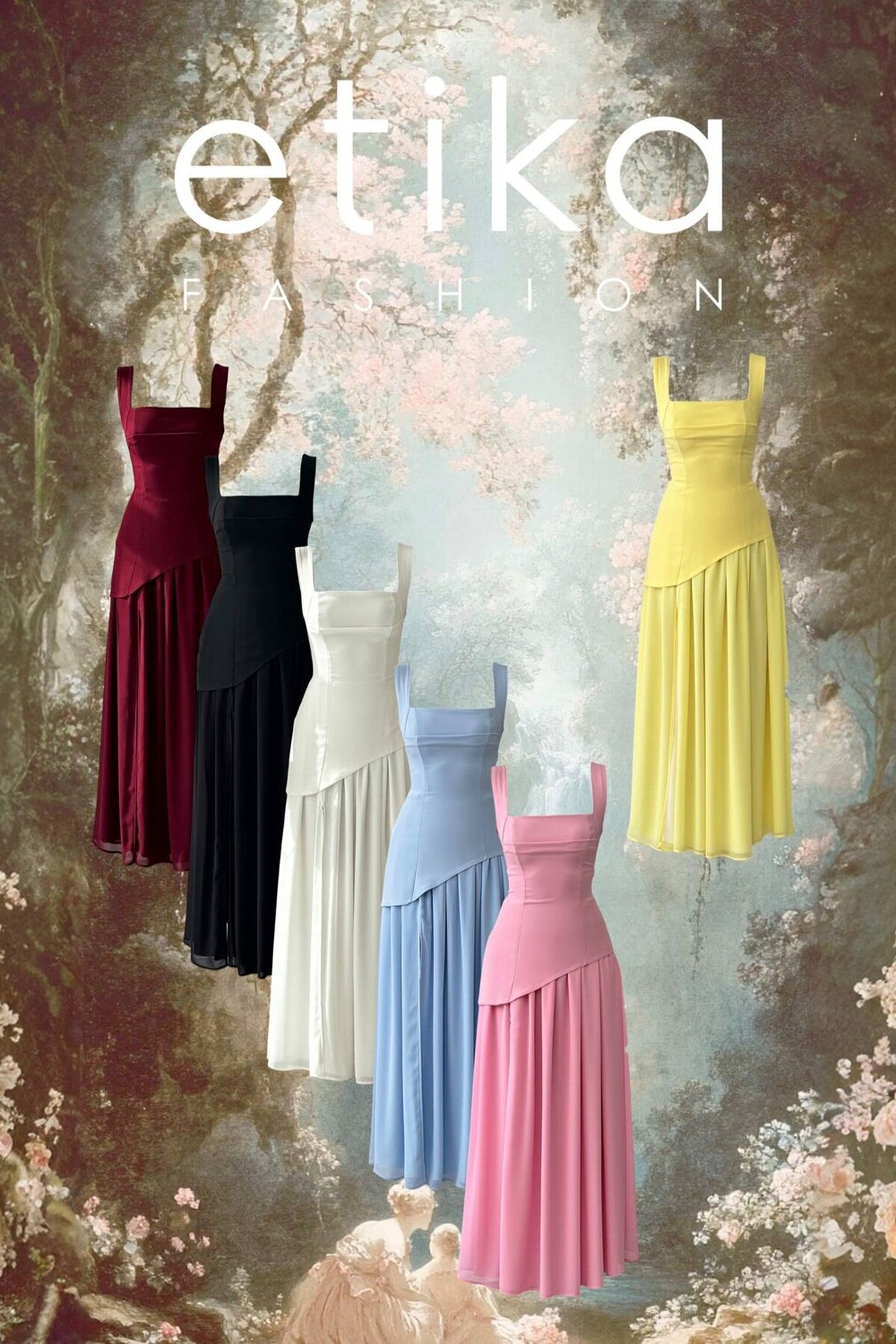 Luen Yırtmaç Detaylı Elbise