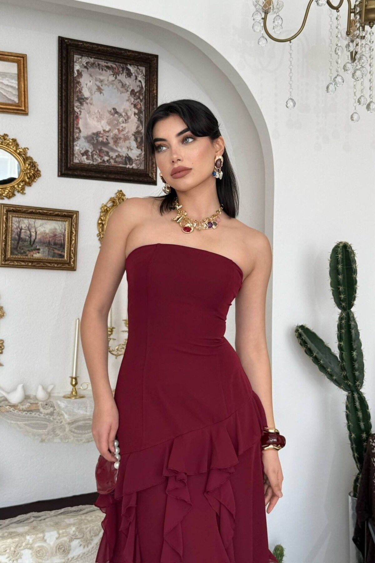 Madel Straplez Elbise