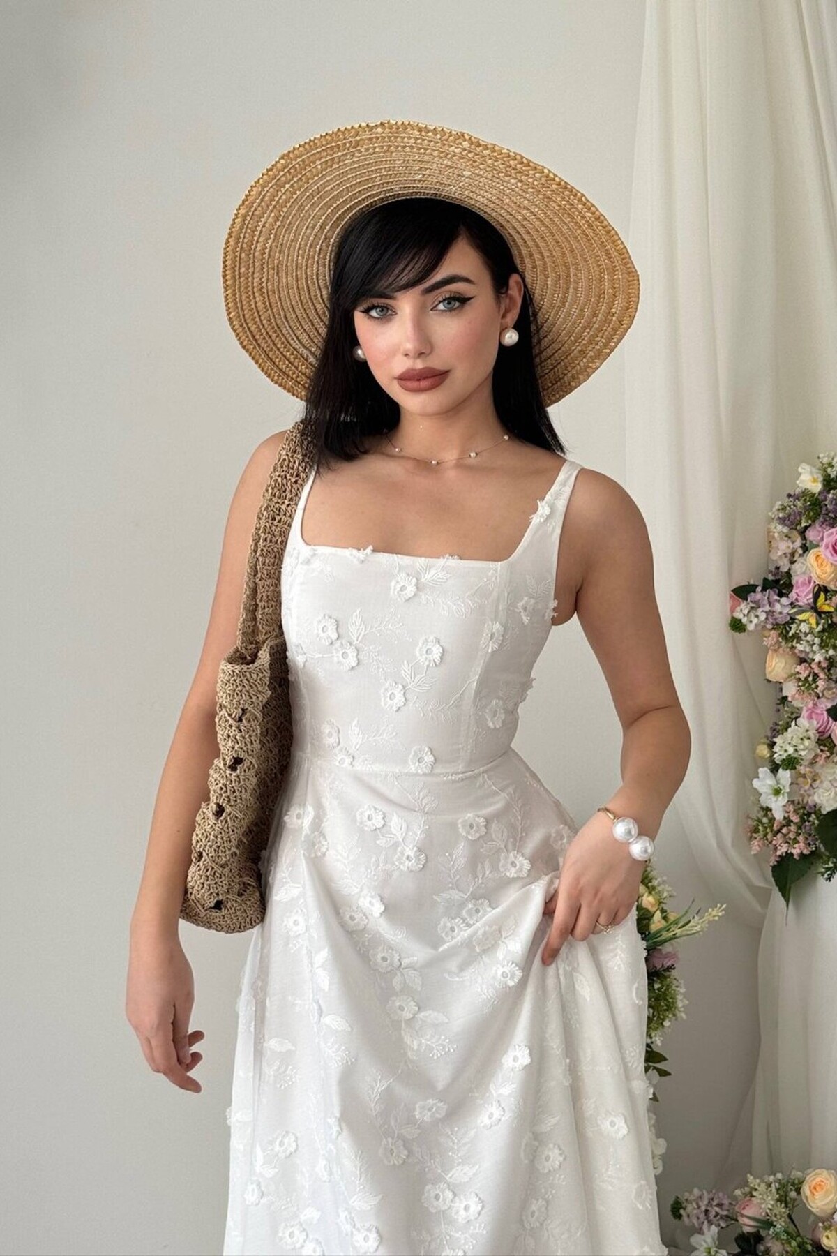 Myra Çiçek Detaylı Elbise