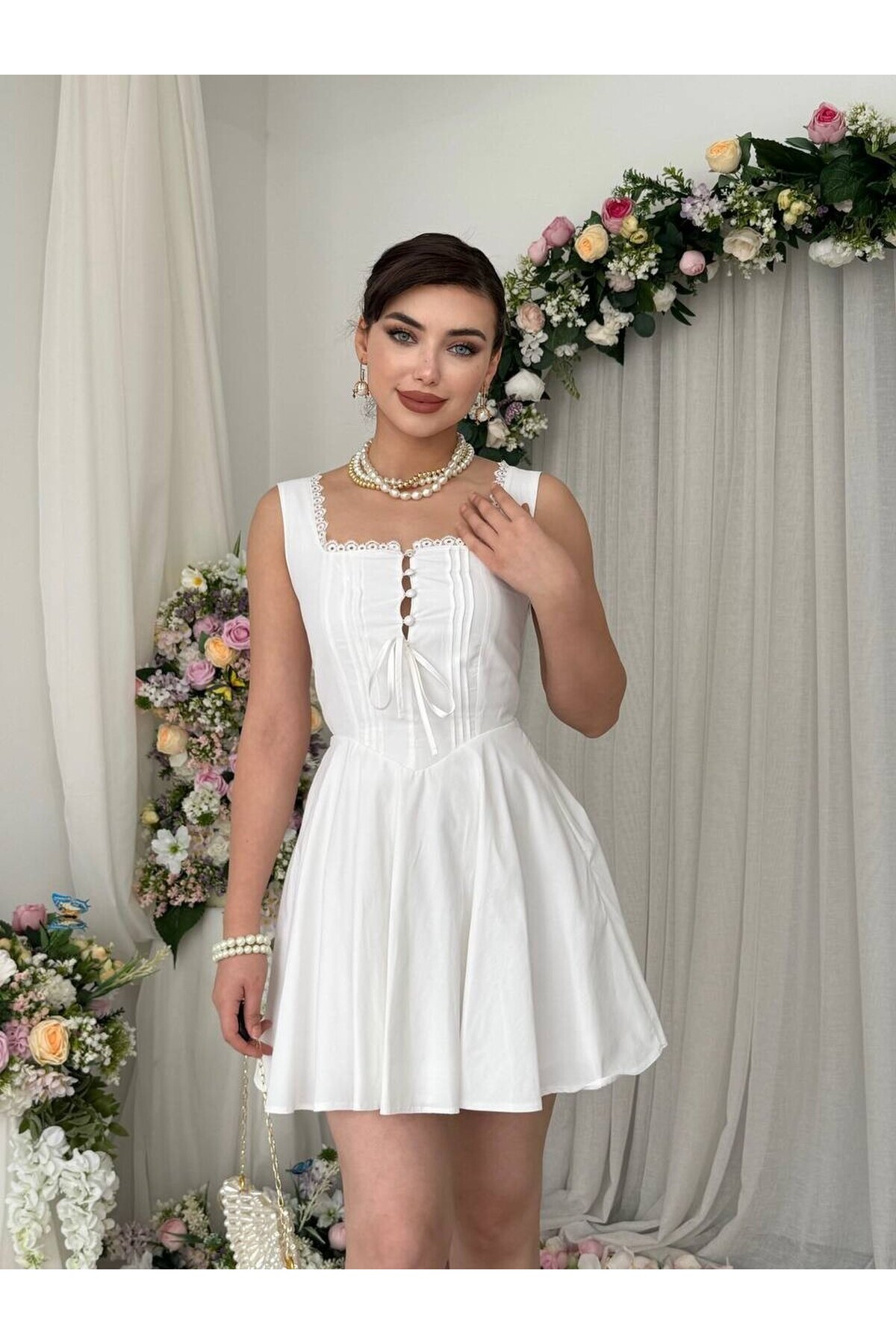 Nuklu Button Detail Dress