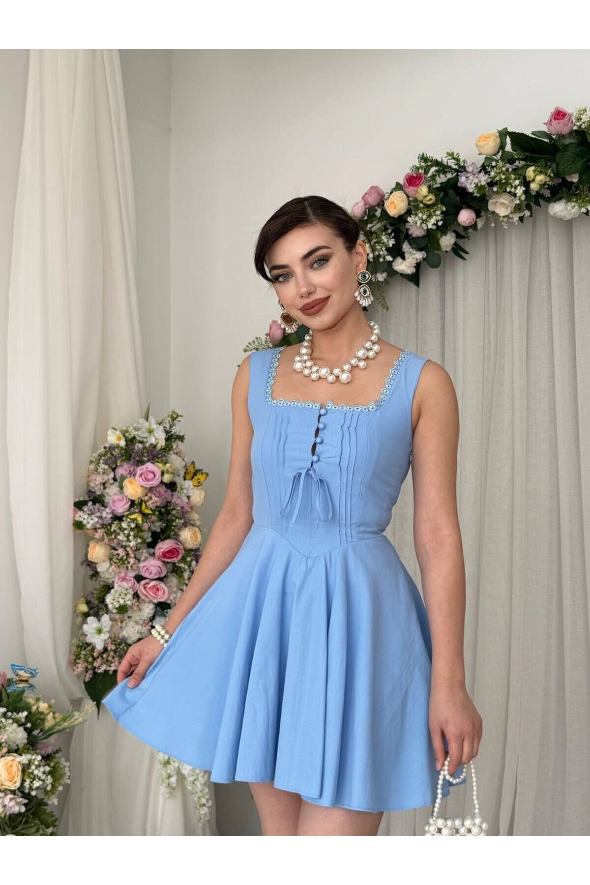 Nuklu Button Detail Dress