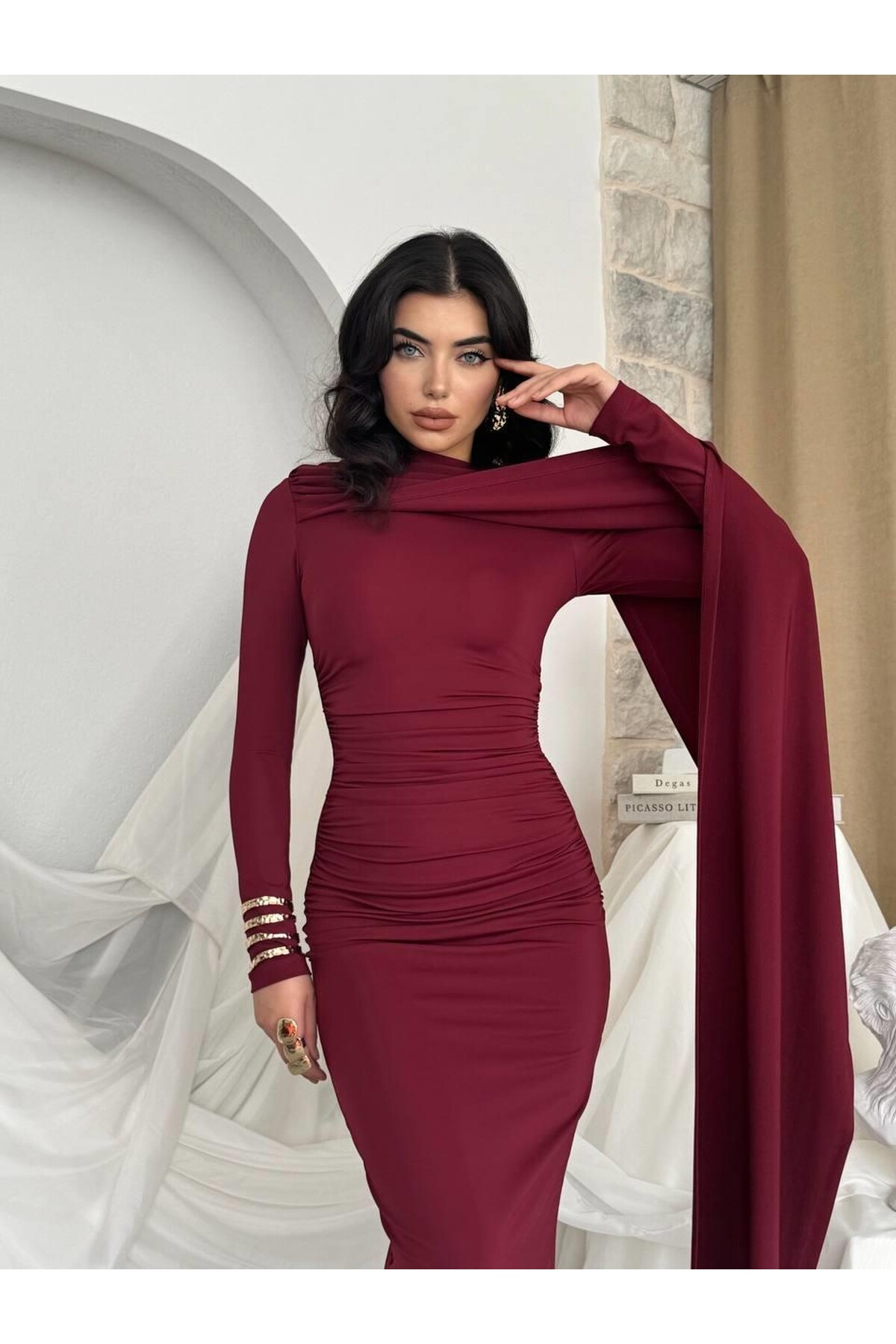 Orleans Shawl Sleeve Detail Dress