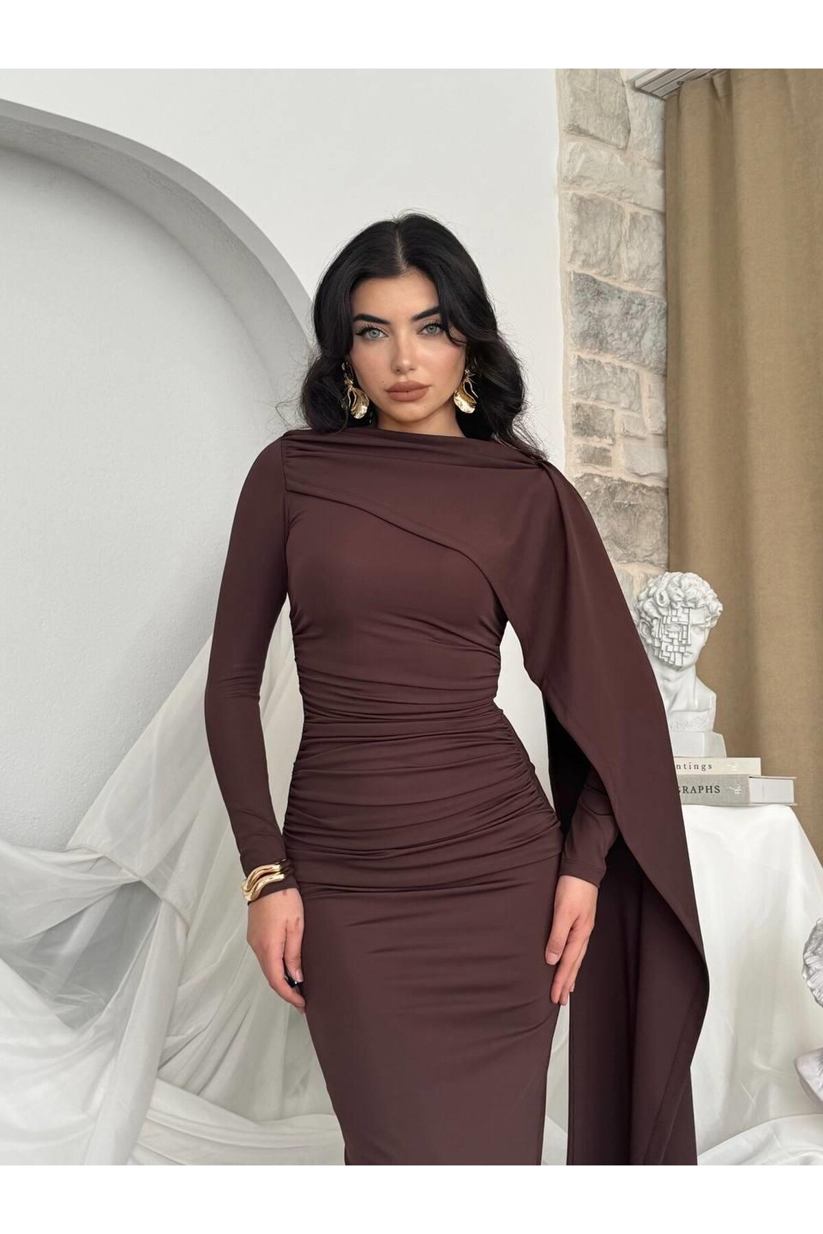 Orleans Shawl Sleeve Detail Dress