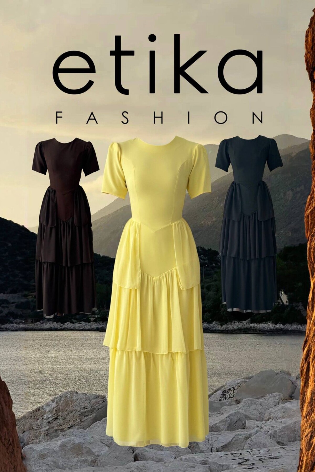 Pola Sırt Korsaj Detaylı Elbise