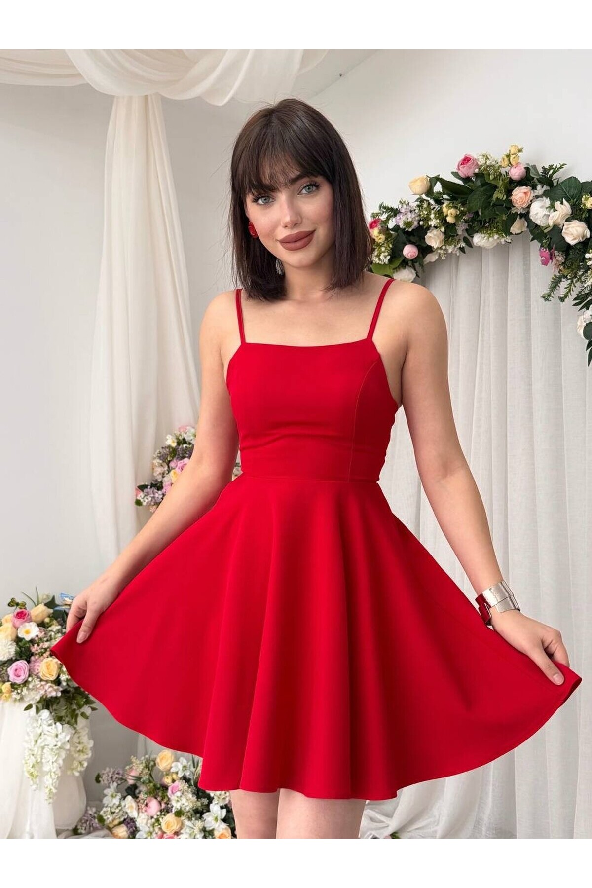 Pole İp Askılı Elbise