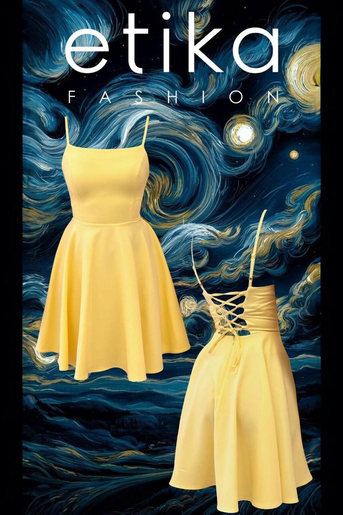 Pole İp Askılı Elbise