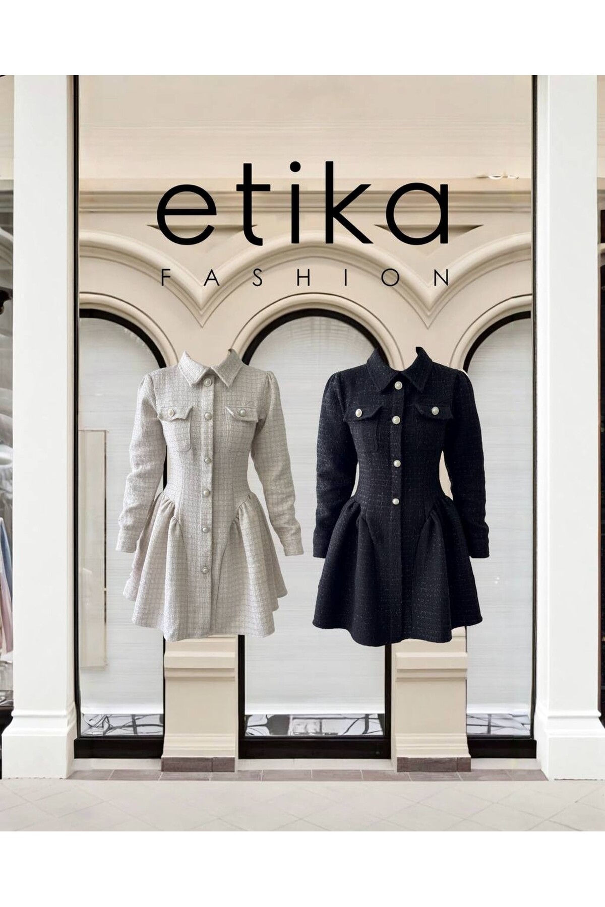 Rina Button Detailed Dress