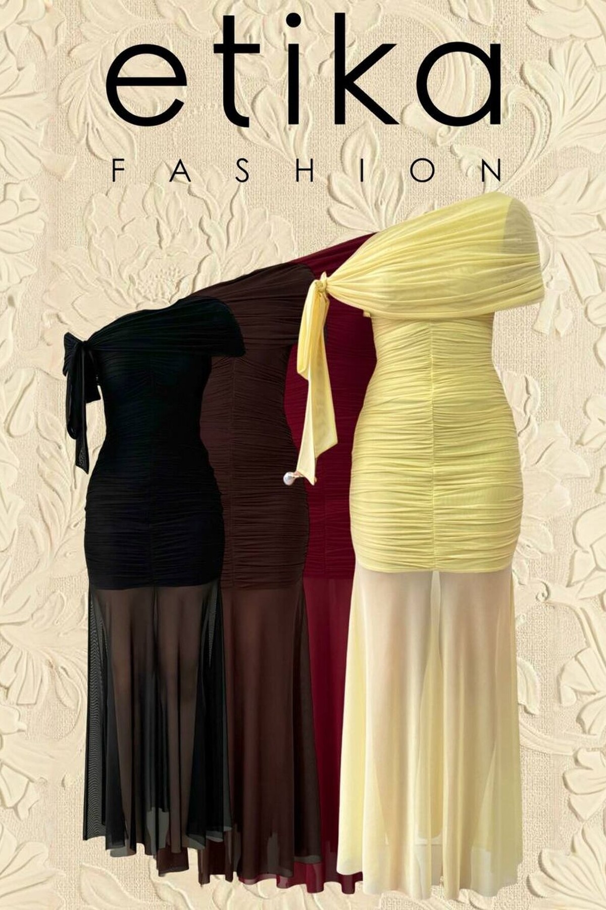 Yenel Shoulder Tie Detail Dress