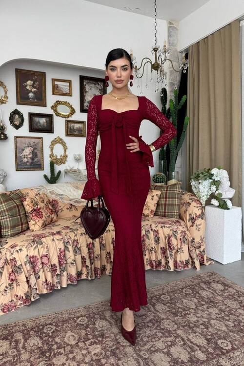 Cesam Gül Detaylı Elbise