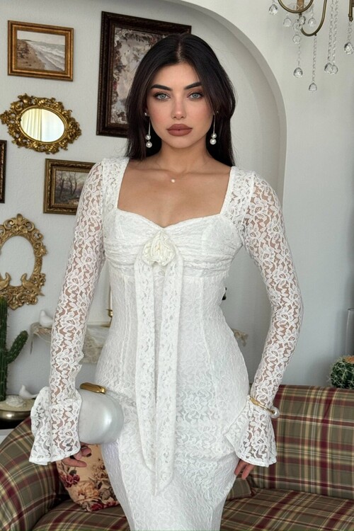 Cesam Gül Detaylı Elbise