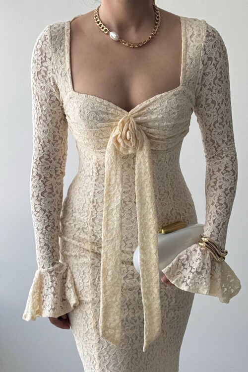 Cesam Rose-Detail Dress