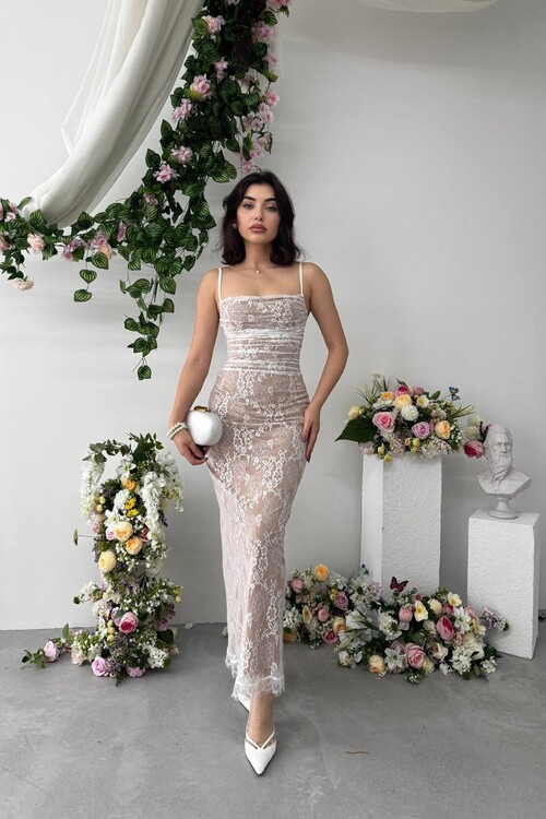 Ensa İp Askılı Midi Elbise