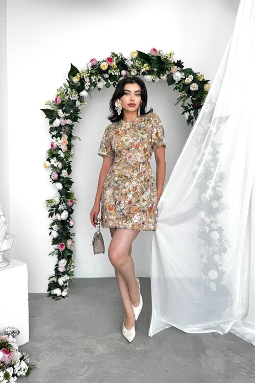 Flowes Kristal Taş Detaylı Elbise