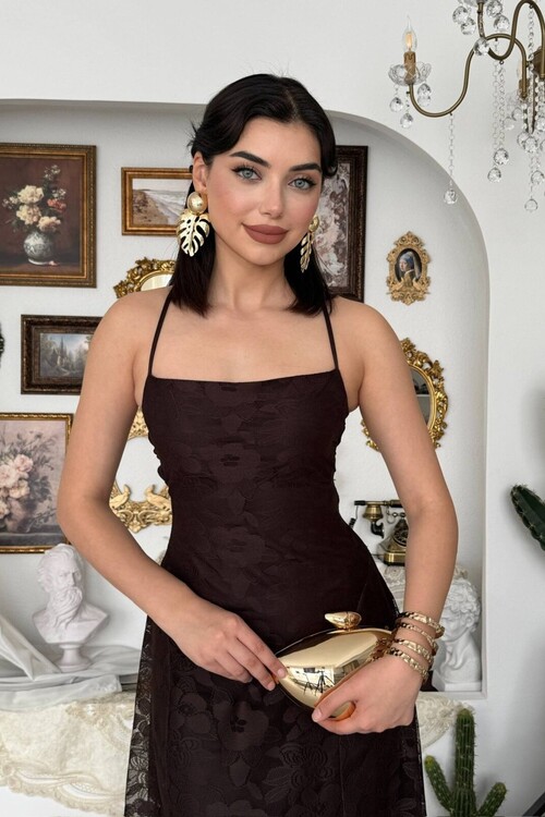 Husa Sırt Bağlamalı Elbise