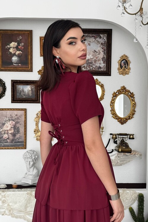 Pola Sırt Korsaj Detaylı Elbise