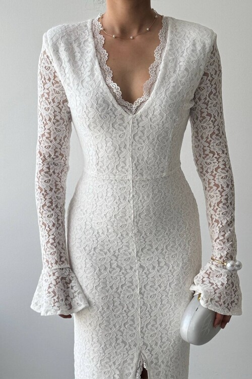 Ruyon Dress with Slit Detail