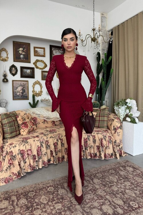Ruyon Dress with Slit Detail