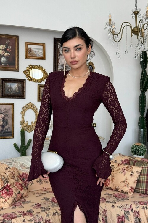 Ruyon Dress with Slit Detail