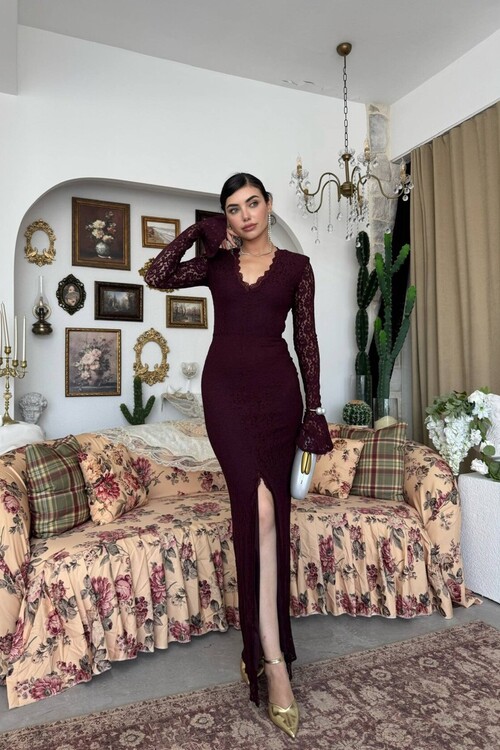 Ruyon Dress with Slit Detail