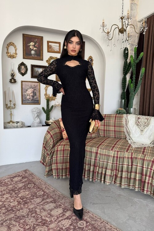 Wexo Dress with Bust Cut-Out Detail