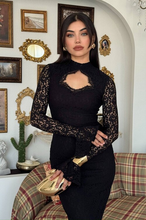 Wexo Dress with Bust Cut-Out Detail