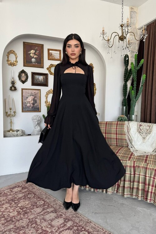 Wome Cape-Detail Dress