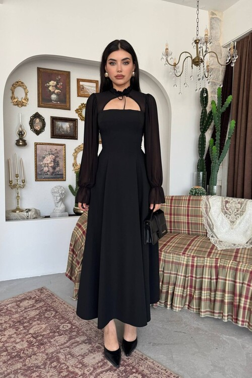 Wome Cape-Detail Dress