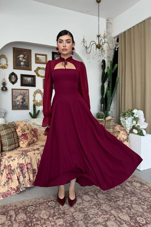 Wome Cape-Detail Dress