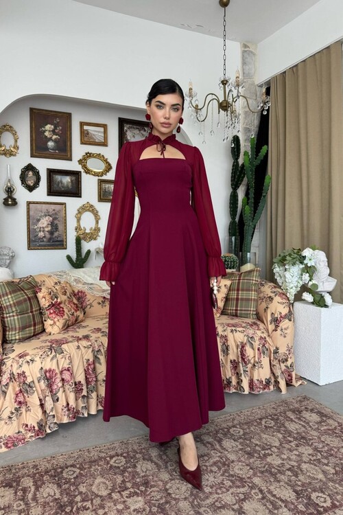 Wome Cape-Detail Dress