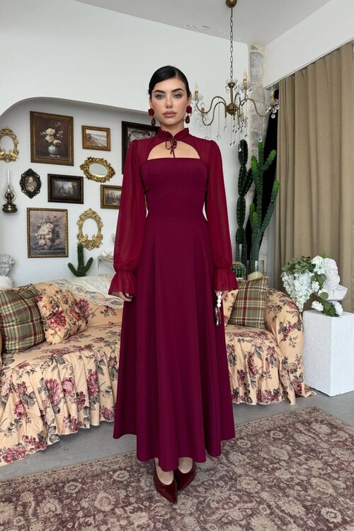 Wome Cape-Detail Dress