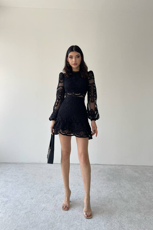 Nathalie Beyaz Dantel Elbise