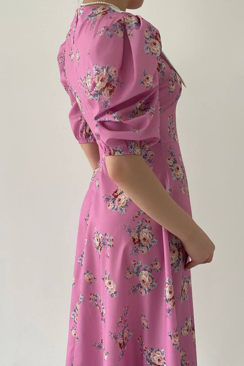 Edna Pointed Collar Retro Dress