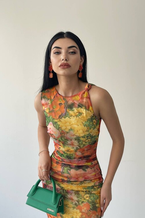 Patterned Tulle Dress